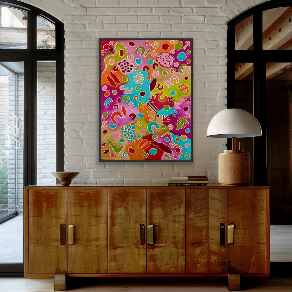 Symbols of Strength, Original Artwork by Shanai Kellett of Maloga Art. Indigenous Artwork inspired by traditional common Aboriginal Symbol's and motifs.