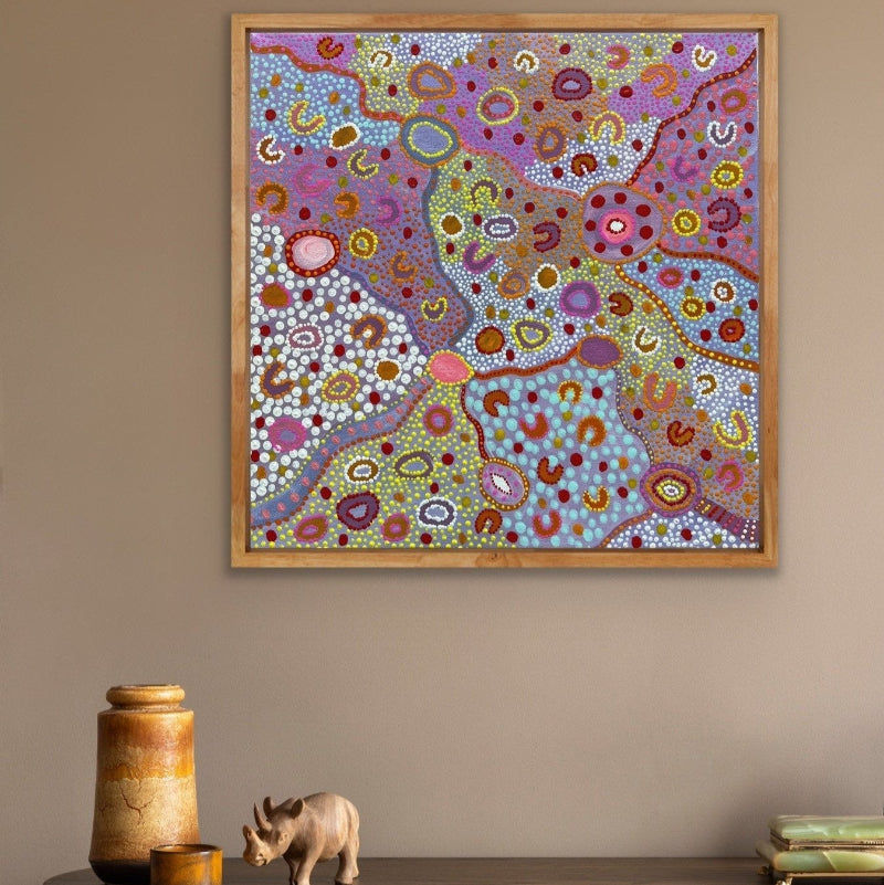 City Life-Original Artwork by Shanai Kellett of Maloga Art. Indigenous Artwork inspired by the fast pace of city living and the epitome of transitioning from one place to another.